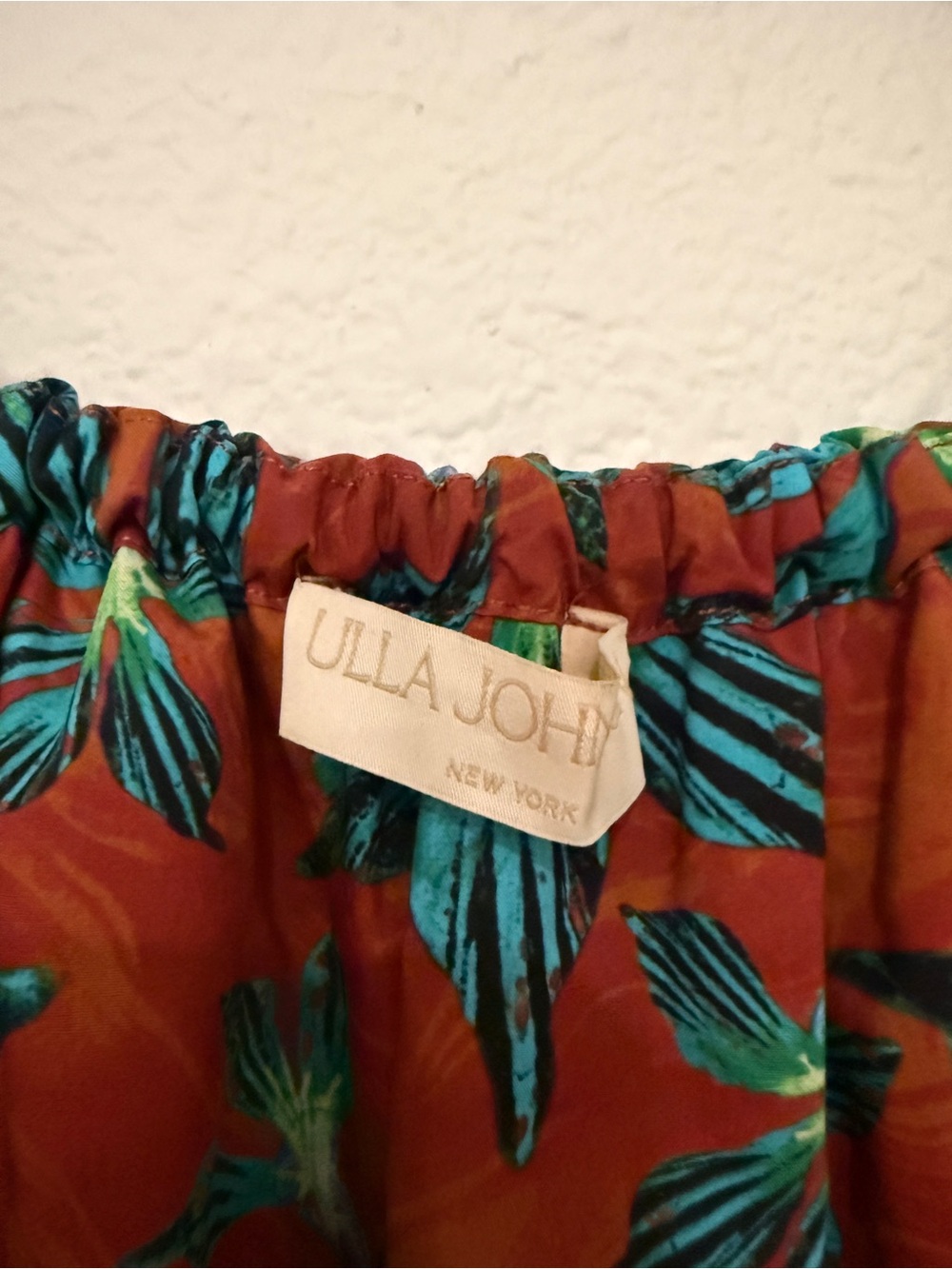 Ulla Johnson Rust Tropical Print Puff Sleeve Midi Dress - Picture 2 of 5